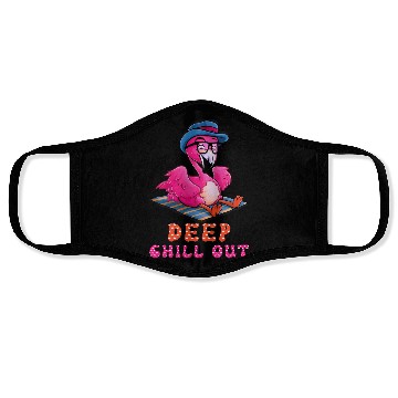 Discover Deep Chill Out Flamingo Summer Vacation Face Masks
