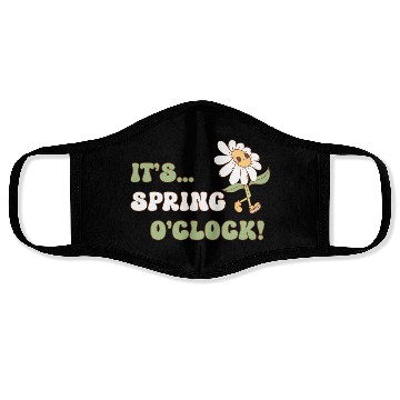 Discover It's Spring o' clock! Floral Design Face Masks