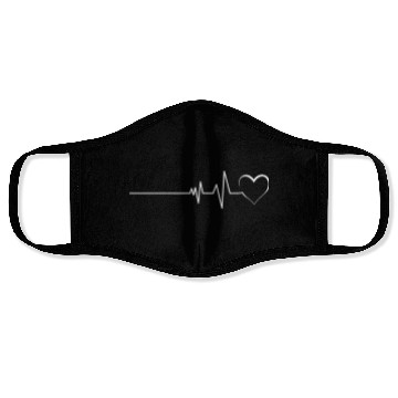 Discover Heartbeat love icon Face Masks