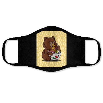 Discover Cute Bear Ramen - Kawaii Cartoon Brown Bear Face Masks