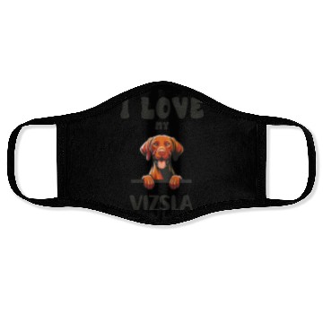 Discover I Love My Vizsla Face Masks