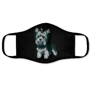 Discover Adorable Yorkshire Terrier Art for Dog Lovers Face Masks