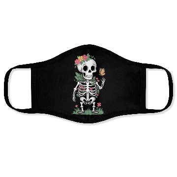 Discover Floral Skull Embrace Face Masks