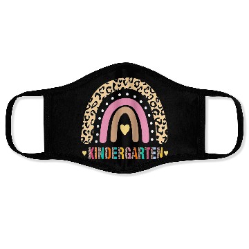 Discover Kindergarten Teacher Leopard Rainbow Teacher Face Masks