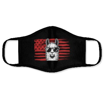 Discover Llama US Flag Llama Alpaca Face Masks