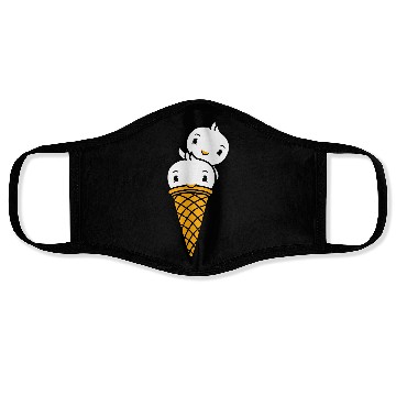 Discover Two Birds Ice Cream Waffle Scoops Greeting Waving Face Masks