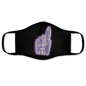 Discover #1 Dad – Purple Foam Finger Badge Face Masks