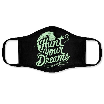 Discover Motivational Typography with Lion Illustration Face Masks