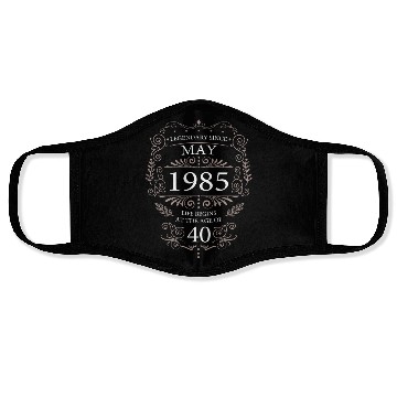 Discover Legendary 40th Birthday Vintage 1985 Stylish Face Masks