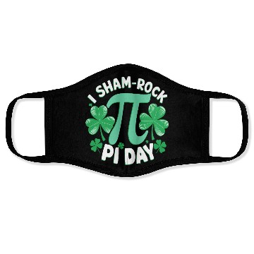 Discover Funny St. Patrick's Day Pi Day Shamrock Design Face Masks