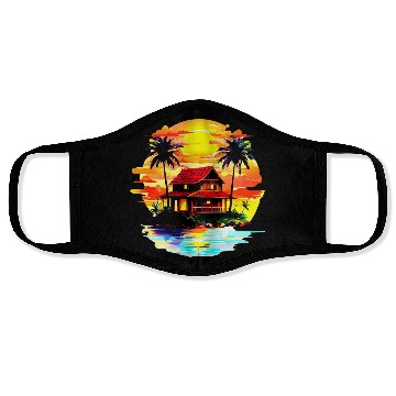 Discover Sunset Serenity in the Tropics Face Masks