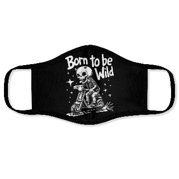 Discover Born to Be Wild - Skull Devil on Scooter Face Masks
