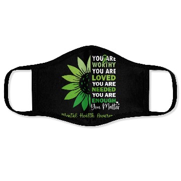 Discover SunFlower Support Warrior Mental Health Awareness Face Masks