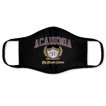Discover Academia Aesthetic College Logo - Vintage Universi Face Masks