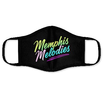 Discover Memphis Melodies Pastel Vibrant Typography Art Face Masks