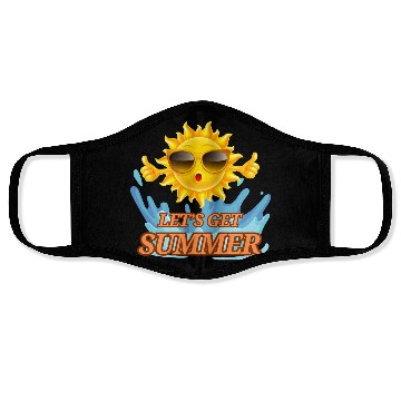Discover Let’s Get Summer - Fun Sun & Waves Design Face Masks