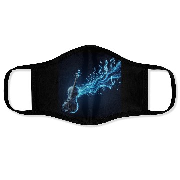 Discover Neon Blue Violin Face Masks
