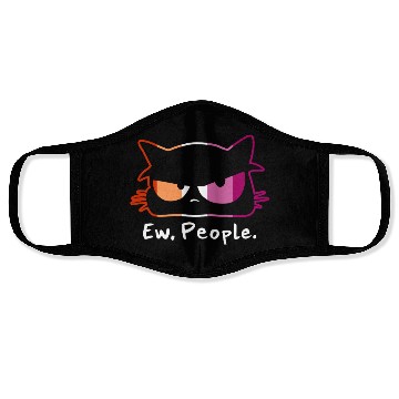 Discover Cat Grumpy Face Ew People Lesbian Pride Colors Face Masks