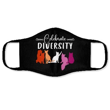 Discover Celebrate Diversity Lesbian Pride LGBTQ Cat Lover Face Masks