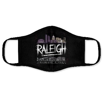 Discover Raleigh Gift for North Carolina and Research Lover Face Masks