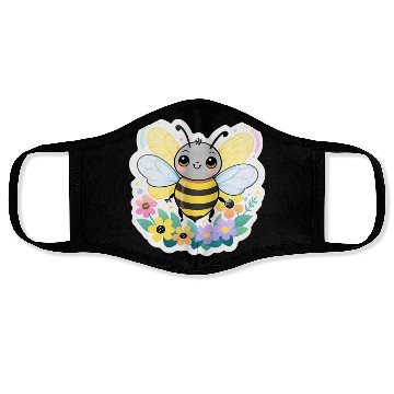 Discover A bee chubby cartoon Face Masks