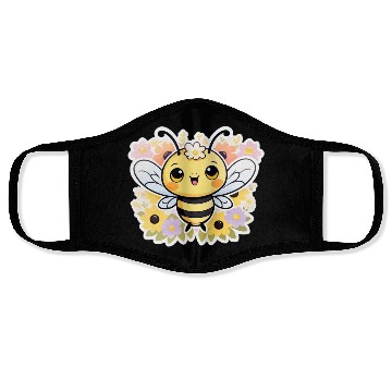 Discover A bee chubby cartoon Face Masks