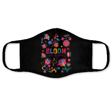 Discover Bloom Life is Better - Colorful Floral Boho Design Face Masks