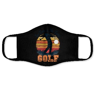 Discover Golf Swing Typography - Vintage Golfer Design Face Masks