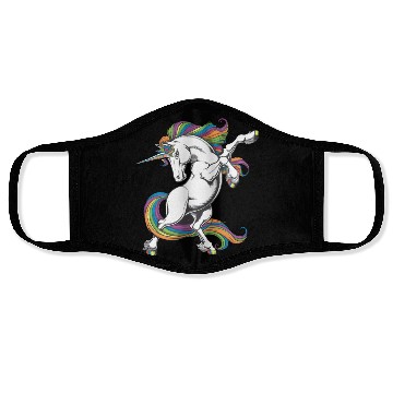 Discover Majestic Rainbow Unicorn Prancing with Vibrant Face Masks