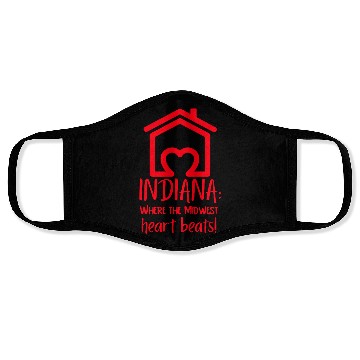Discover Indiana Where The Midwest Heart Beats! Face Masks