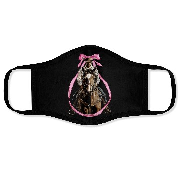 Discover Coquette Bow Rodeo Barrel Racer Barrel Racing Mom Face Masks