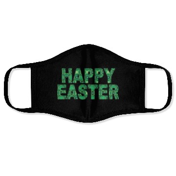 Discover Happy Easter Green Swirl Font Easter Gift Face Masks