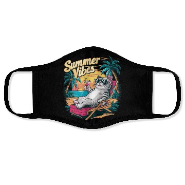 Discover Cool Cat Summer Vibes – Beach Relaxation Aesthetic Face Masks