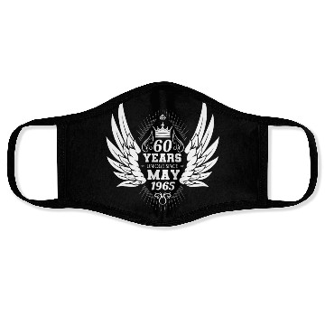 Discover 60th birthday angel wings unique since May 1965 Face Masks