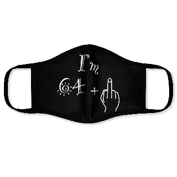 Discover I'm 64 + 1 = 65, White Lettering Face Masks