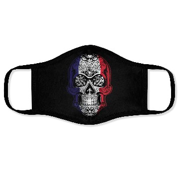 Discover France X Head Skull Flag Face Masks