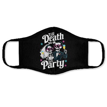 Discover Funny Skeleton Bride and Groom Till Death Do Party Face Masks