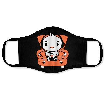 Discover Duck gamer gaming controller headset armchair cute Face Masks