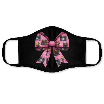 Discover Coquette Bow Ham Radio Pattern Operator Face Masks