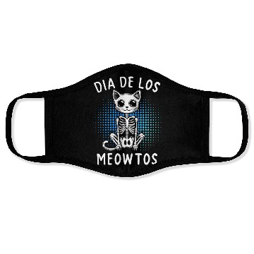 Discover Dia De Los Meowtos Skeleton Cat Face Masks