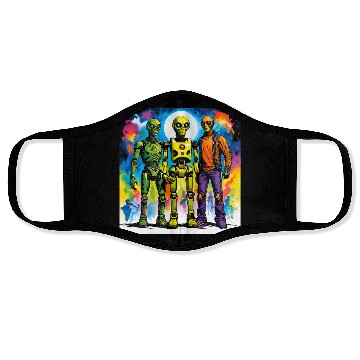 Discover The alien and the robot Face Masks