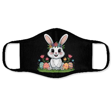 Discover Easter Bunny Flower Crown Spring Eggs Face Masks