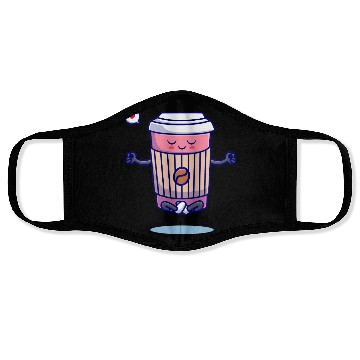 Discover Charming Coffee Cup Meditation Design Face Masks