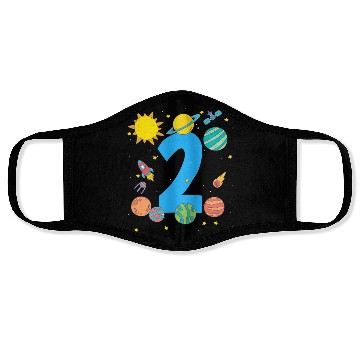 Discover Space Number Two Adventure Fun Birthday Face Masks
