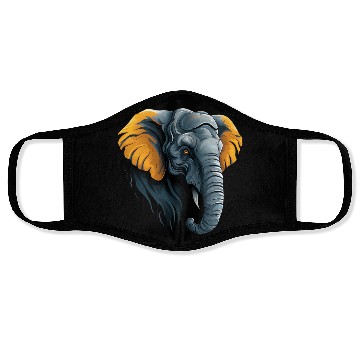 Discover Elephant Head Illustration Face Masks