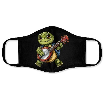 Discover Turtle with a Guitar Face Masks
