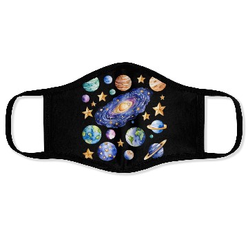 Discover Galaxies, planets and stars Face Masks