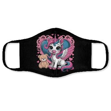 Discover Whimsical Unicorn Magic Heart With Adorable Teddy Face Masks