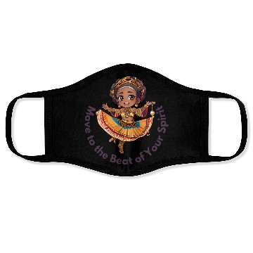 Discover Chibi Afro Dancer – Spirit in Motion Face Masks