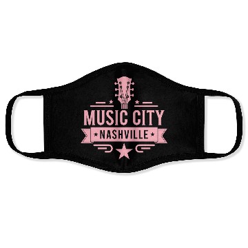 Discover Music City Nashville Guitar Tennessee Face Masks